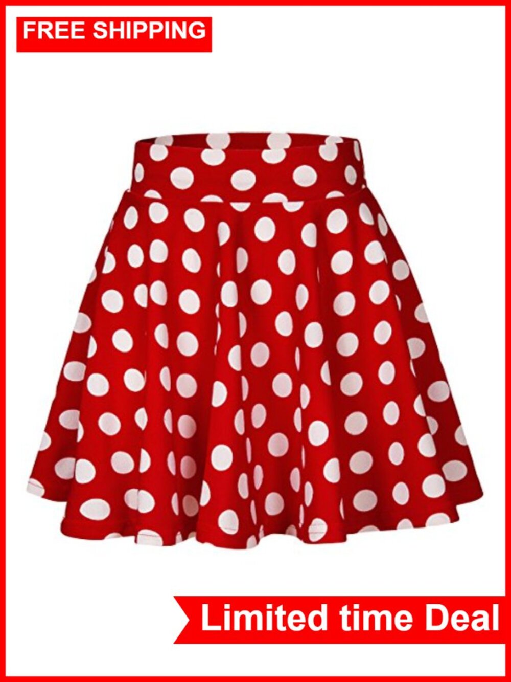 Urban CoCo Women's Stretchy Flared Mini Skater Skirt A-Line High Rise